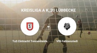 Das Spiel zwischen der TuS Eintracht Tonnenheide und dem VfB Fabbenstedt endet unentschieden
