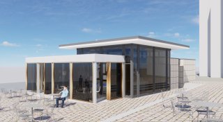 Neues Café am Warburger Marktplatz: Info-Pavillon soll erweitert werden