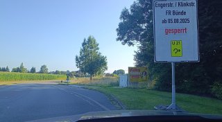 Umleitungen verwirren Autofahrer: Bauarbeiten an Engerstraße und Klinkstraße in Bünde