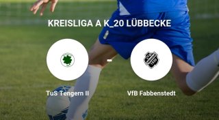 TuS Tengern II setzt sich knapp durch gegen VfB Fabbenstedt