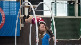 Die Rhönrad-Turner vom TSVE Bielefeld haben den Dreh raus