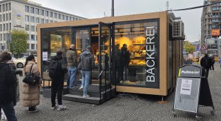 Bielefelder Bahnhofsbäcker im Tiny Store: stylisches Provisorium für die Umbauzeit