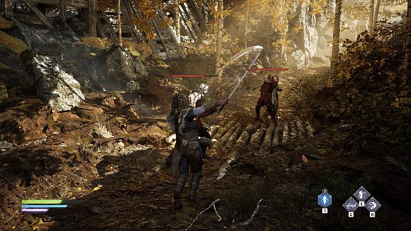Die Kämpfe sind schneller geworden, als sie im ersten Trailer aussahen. Dennoch gibt es hier immer noch Verbesserungsbedarf. - © Myrkur Games