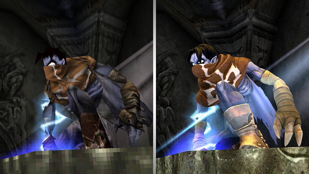 Im direkten Vergleich ist der grafische Unterschied zwischen Original und Remastered-Version von „Legacy of Kain: Soul Reaver 1 & 2 Remastered“ gut zu erkennen. | © Aspyr