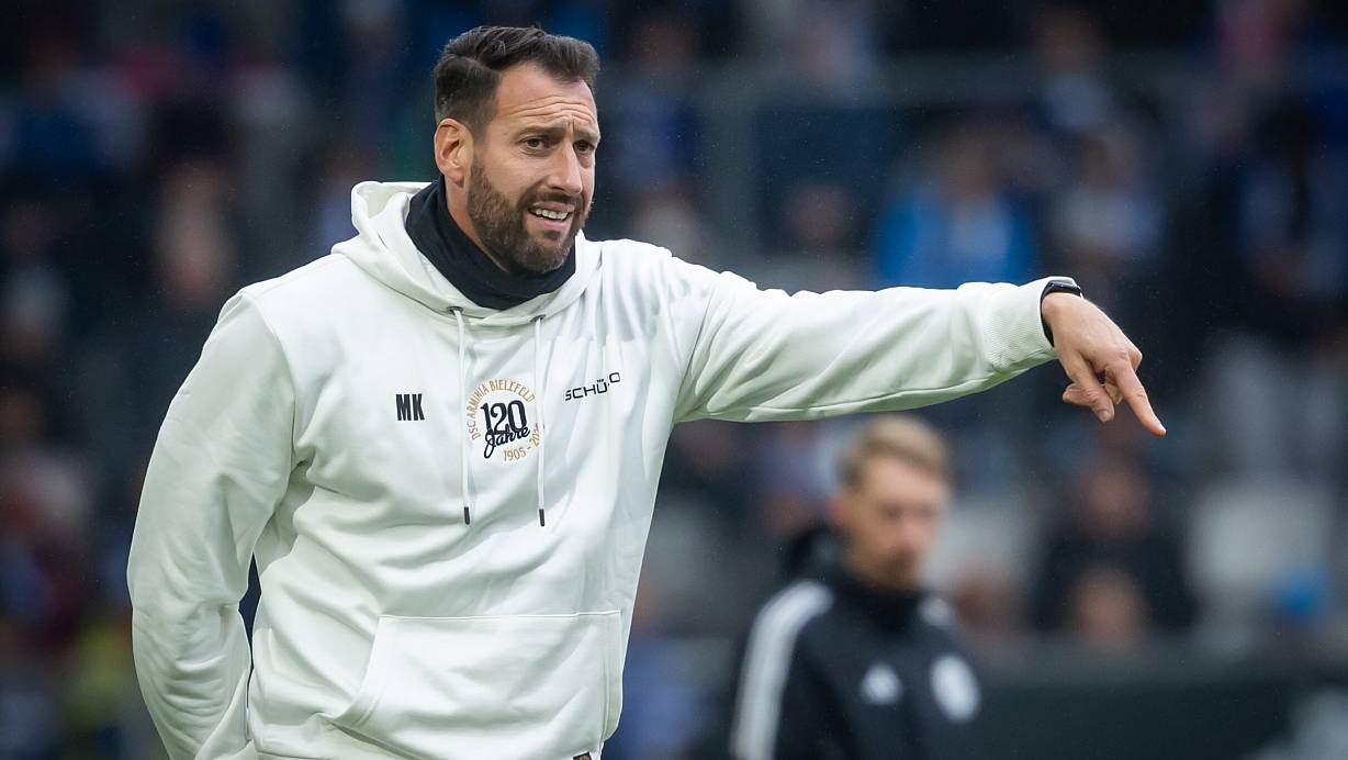 Arminia-Trainer Mitch Kniat und seine Assistenten hatten den DSC perfekt auf Elversberg eingestellt. | © Sarah Jonek