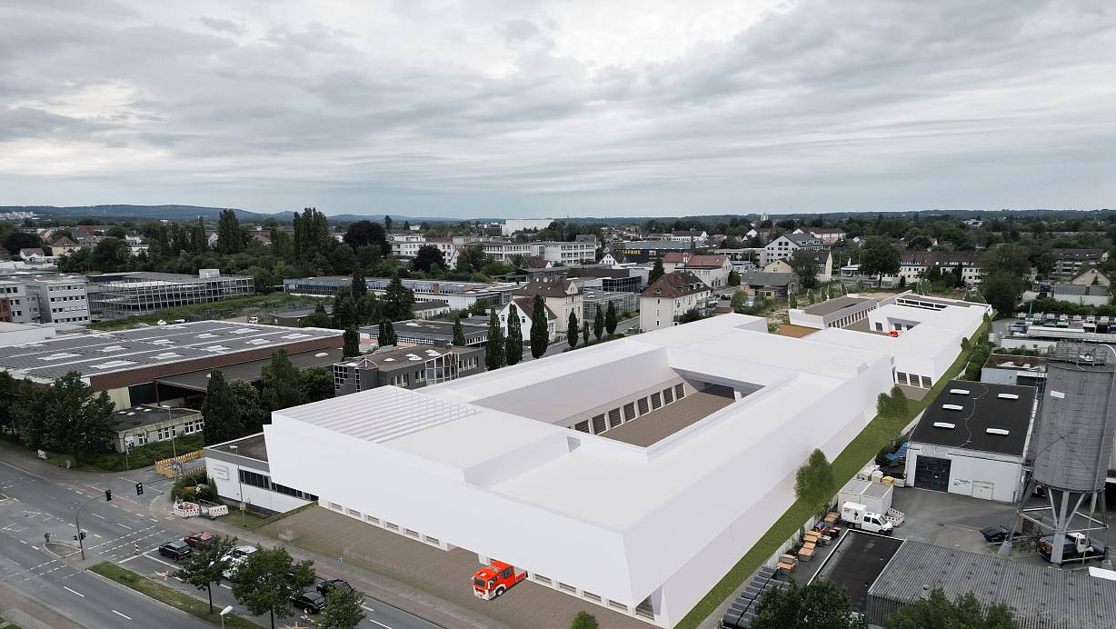 Eines der Riesen-Projekte, das die Stadt finanzieren muss: der Neubau der Hauptfeuerwache zwischen Eckendorfer und Herforder Straße. | © Felix Brenneke/Stadt Bielefeld