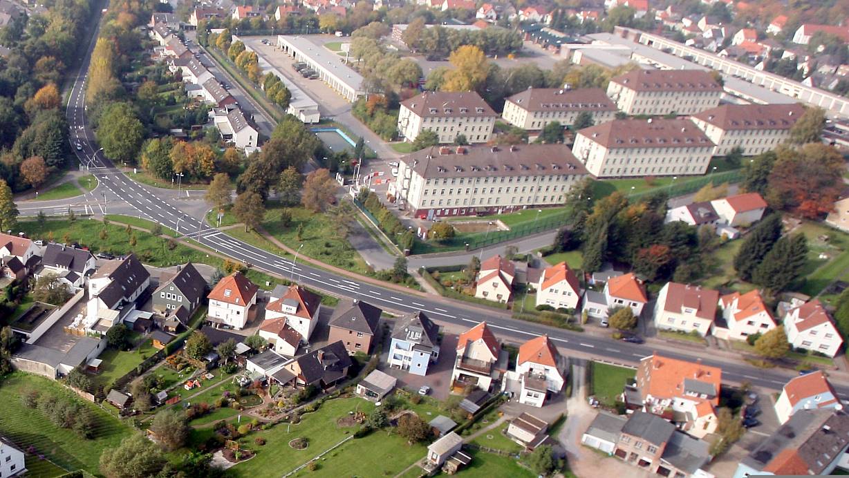 Blick auf die Kaserne: Das Archivbild wurde 2013 aufgenommen, als die britischen Streitkräfte den Standort noch nutzten. | © Frank-Michael Kiel-Steinkamp