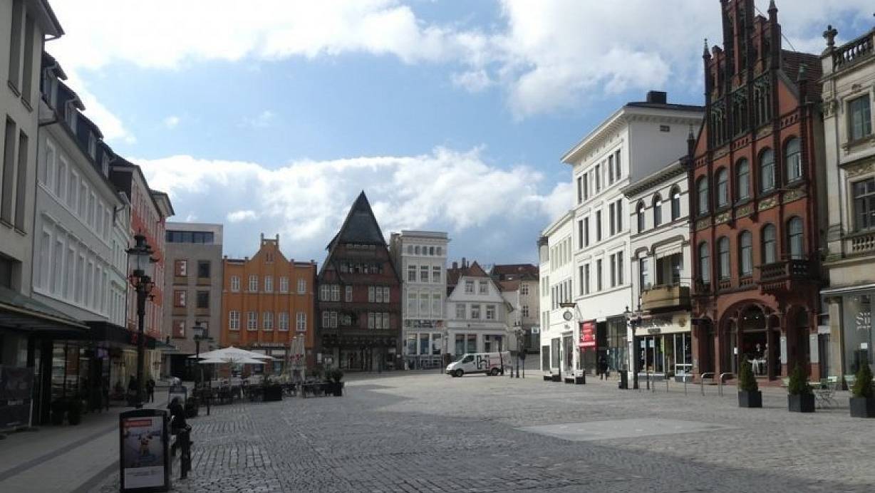 Gähnende Leere auf dem Mindener Marktplatz. Leserfoto: Ursula-Maria Hoecke |