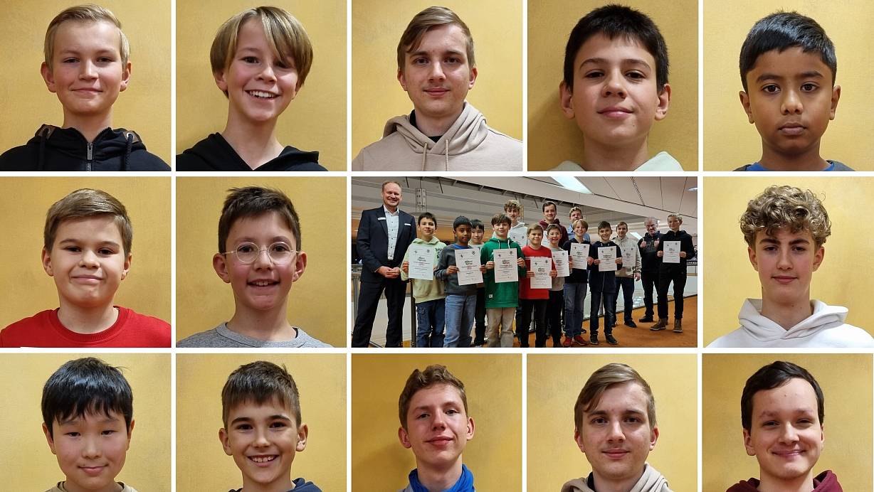 13 junge Schüler aus dem Kreis Herford haben im Rahmen der Mathematik-Olympiade eine Auszeichnung erhalten. | © Fotos und Collage: Moritz Trinsch