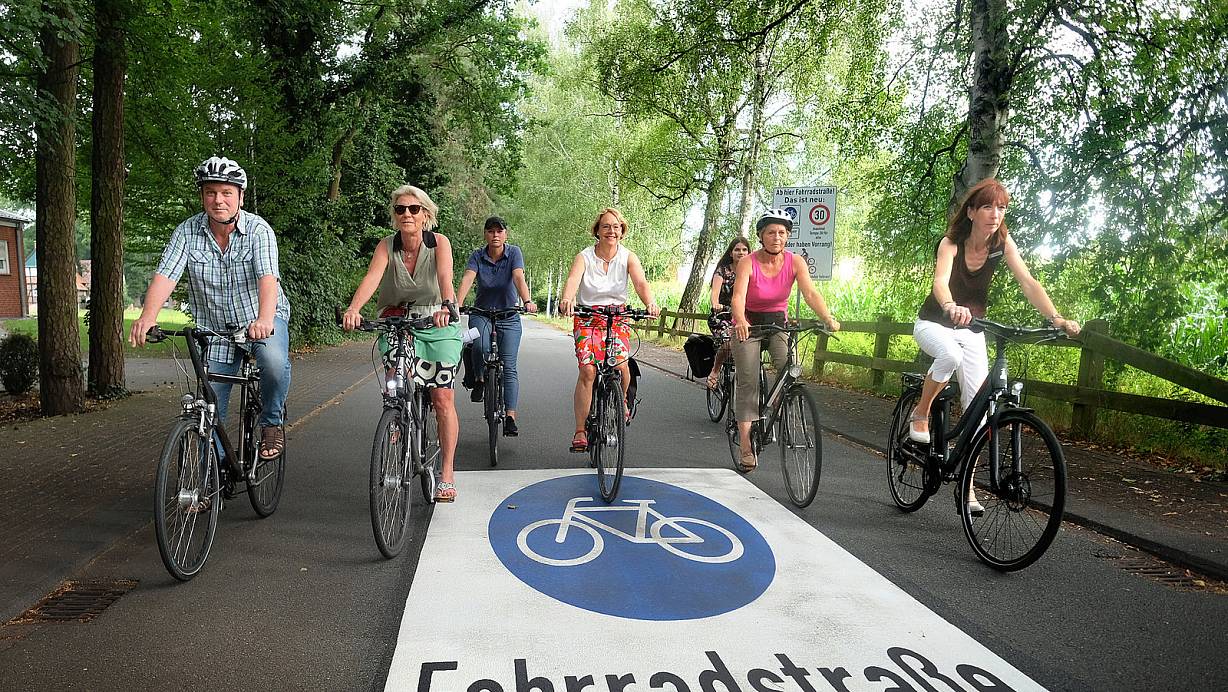 Der Postdamm ist Güterslohs erste Fahrradstraße. | © Andreas Frücht