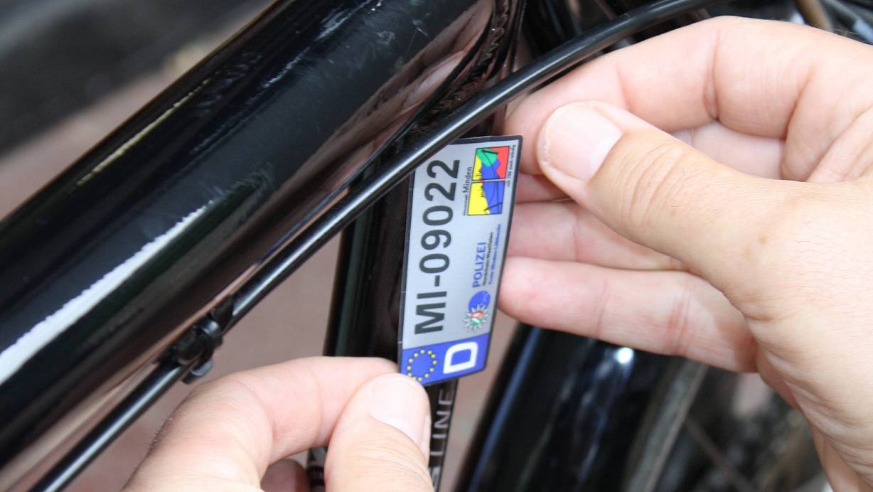 Ein Nummernschild fürs Fahrrad. | © Privat