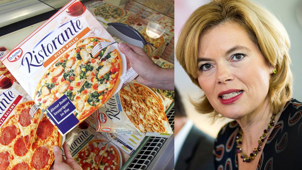 Bundesernährungsministerin Julia Klöckner hat die Lebensmittelindustrie im Visier. Sie fordert weniger Zucker in Fertigprodukten - und kleinere Pizza-Größen. | © picture alliance/Christoph Schmidt/dpa/imageBROKER