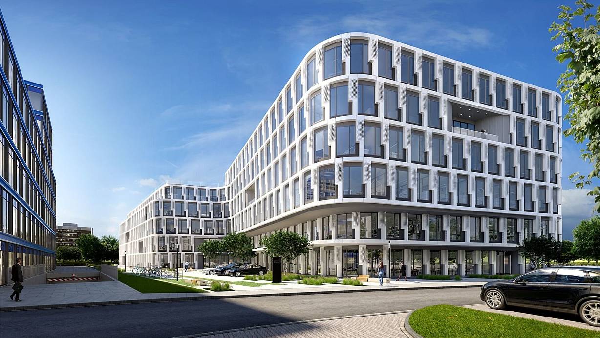 Geschwungen wie eine Acht: Die neue Zentrale des Bankhauses Lampe in Düsseldorf.  | © Bankhaus Lampe