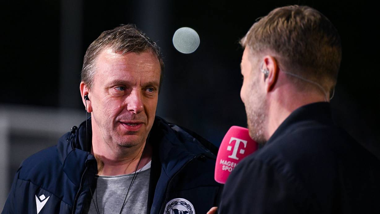 Arminias kaufmännischer Geschäftsführer Christoph Wortmann (l.) formulierte ein klares Ziel. | © Teresa Kroeger