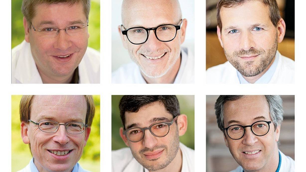 Die ausgezeichneten &Auml;rzte aus Bielefeld: Holger Sudhoff, Joachim Feldkamp, Marcel Binneb&ouml;sel, Ralf-Gerhard Ritter, Hisham Fansa, Christoph Stellbrink, Werner Bader, Martin Rudwaleit und Reinhard Burk. | &copy; Klinikum