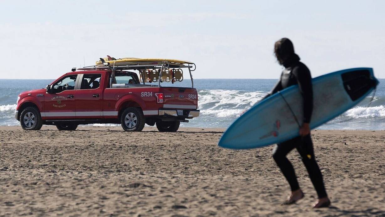 Wegen Tsunami-Gefahr wurden in Kalifornien Strände evakuiert. | © Benjamin Fanjoy/San Francisco Chronicle/AP/dpa