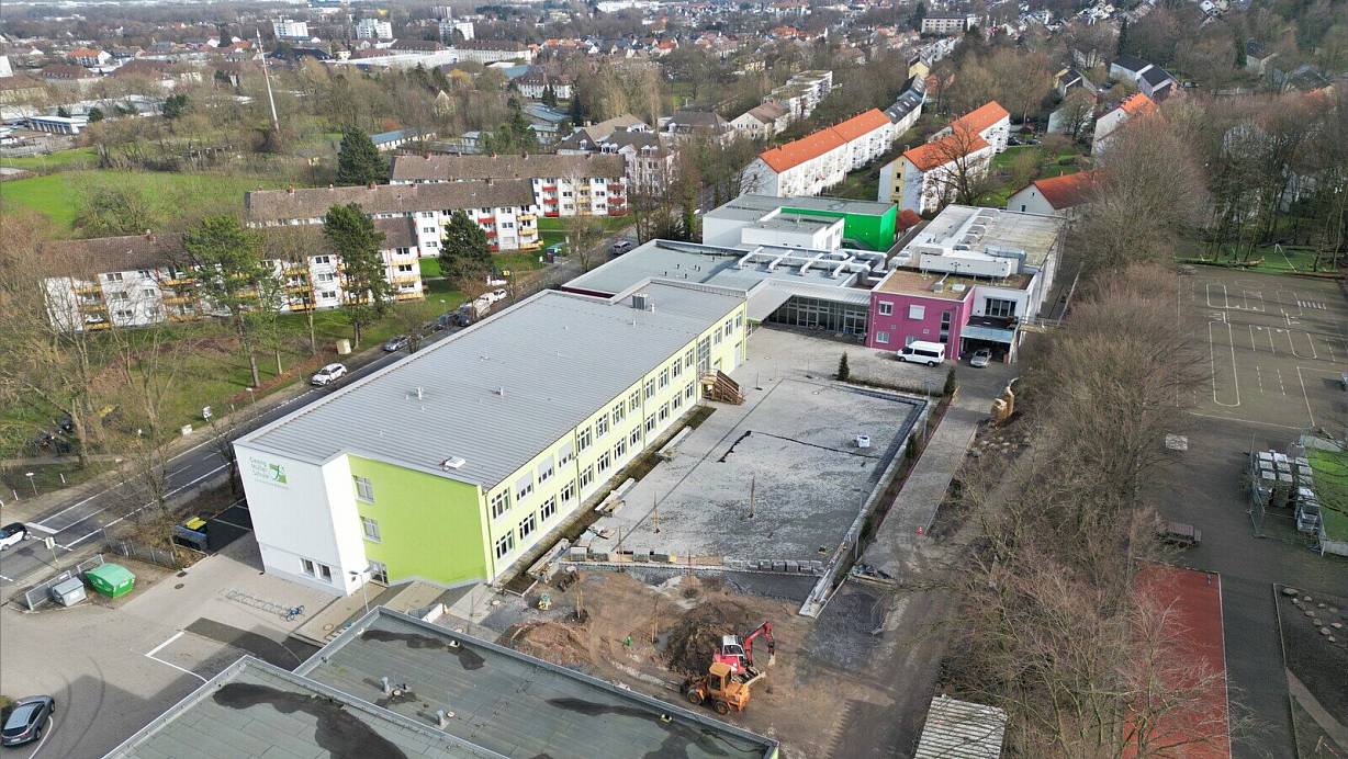 Weite Teile des Schulgebäudes haben noch die alte Substanz der Bonifatiusschule – zu sehen ist davon aber fast nichts mehr. Foto: GMS | © GMS