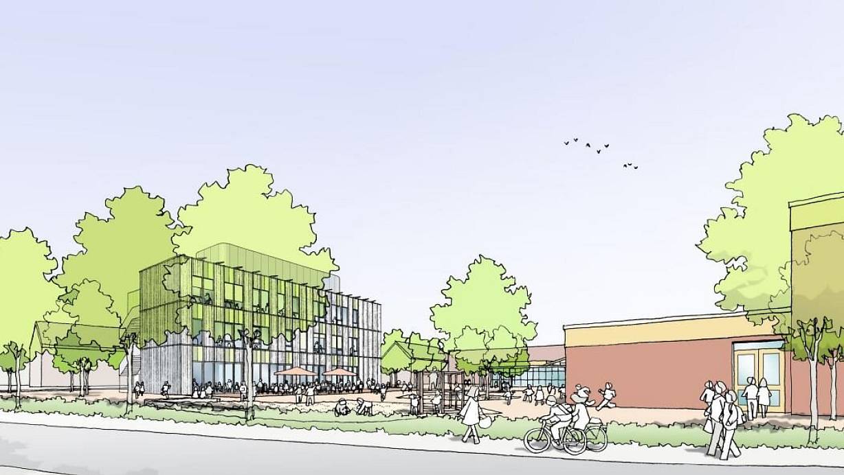 Bis zu drei Etagen haben die Erweiterungsbauten an den Grundschulen. Die Mensen mit den großzügigen Fensterflächen befinden sich im Erdgeschoss. | © Büro Kresings