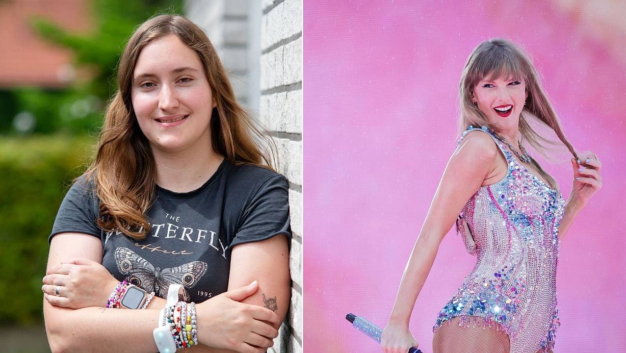 Stella Elschner (l.) trägt die Armbänder von Taylor Swift Konzert in Gelsenkirchen noch immer. | © Andre Schneider | dpa