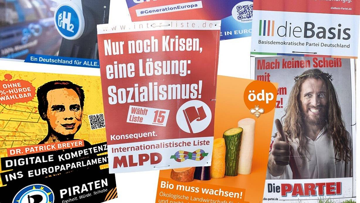 Die Vielfalt der kleineren Parteien die bei der Bundestagswahl antreten, ist groß. Das zeigen die zahlreichen Wahlplakate.  | © Carsten Berger