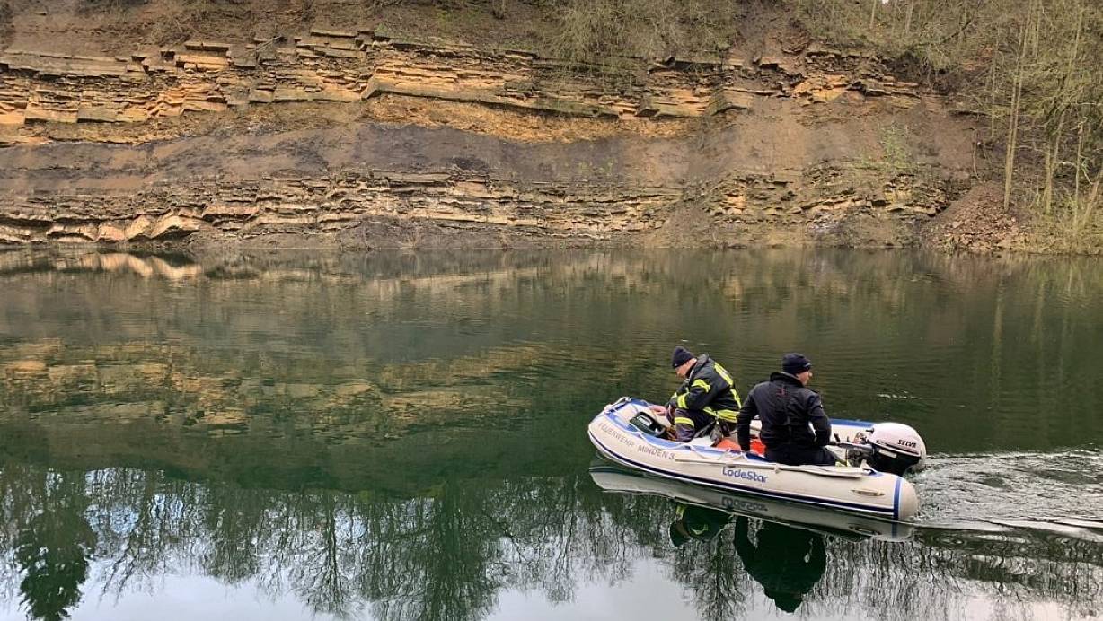 Die Suche im See bleibt ergebnislos. | © Polizei Minden-Lübbecke