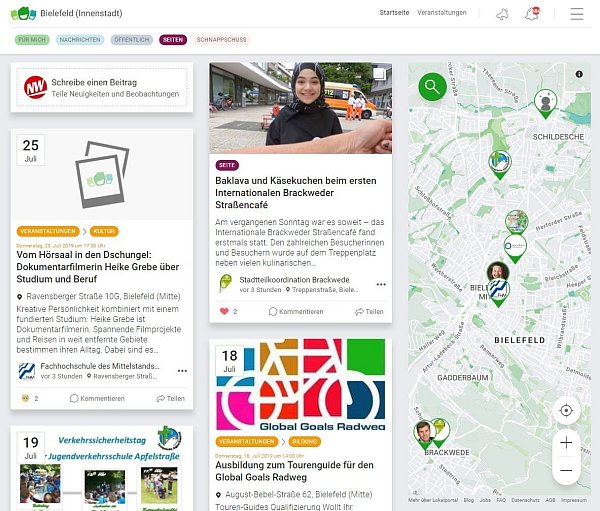 Digitale Plattform: Auf lokalportal.de tauschen sich Nachbarn und Organisationen aus. - © Lokalportal