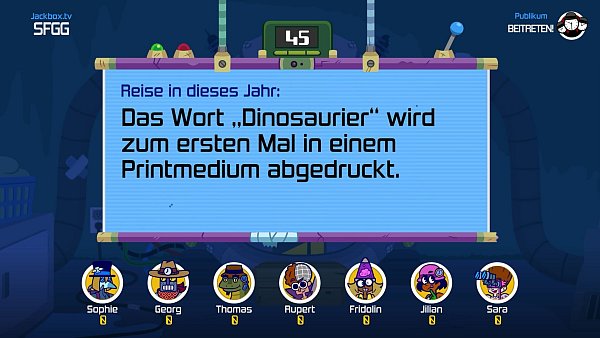 Eine Frage nicht nur für Journalisten. Die Antwort verraten wir nicht. Äh... wissen wir sie überhaupt? - © Jackbox Games