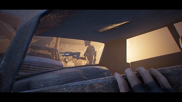 Zunächst sollte man den T-800 besser nicht in die direkte Schusslinie geraten. Das überlebt man erst mit beserer Ausrüstung. Deshalb ist hier Ducken angesagt. - © Koch Media