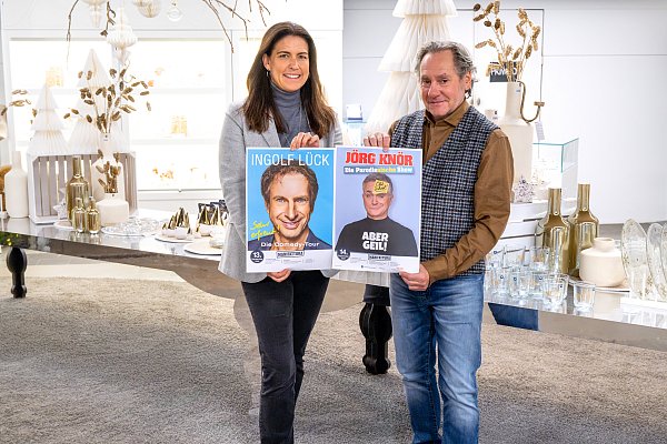 Freuen sich auf eine mit Ingolf Lück und Jörg Knör prominent besetzte „Manifattura on Stage“ 2025: Bianca Kleine und Detlef Hornstein. - © Manifattura