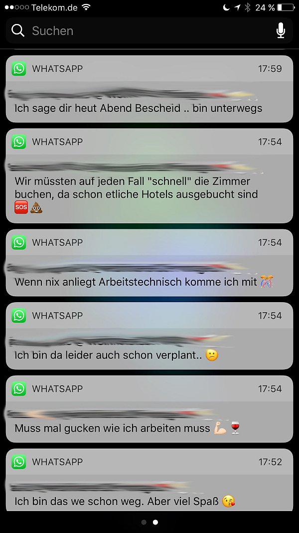 iPhone-Lockscreen aus der Hölle. Wirklich niemand braucht WhatsApp-Gruppen! - © Schwarzer