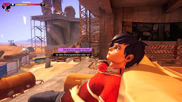 Kaito ist irgendwie nicht gut drauf. Witzeln wir herum (Kaito hat keinen Hund) oder versuchen wir es mit einer einfühlsamen Gesprächseröffnung? Wir haben die Wahl. - © DigixArt