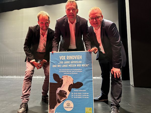 Jan Furtwängler (v.l.), Andreas Neuhaus und Matthias Borner kehren auf die Bühne zurück. - © Jeanette Salzmann