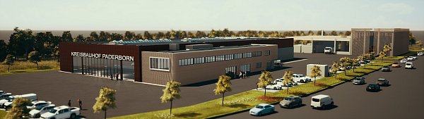 Eine digitalisierte Darstellung des neuen Kreisbauhofes. - © AVE