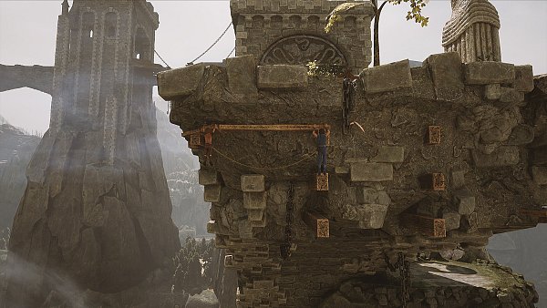 Gesichert klettern wir als Seilschaft an den Wänden entlang. Wichtig ist, dass mindestens einer der Brüder nie den Halt verliert. - © 505 Games