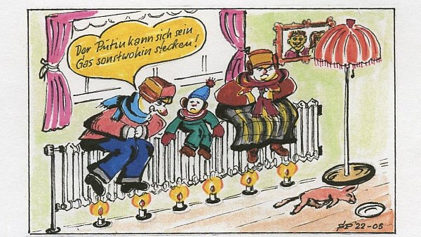 „Endlich unabhängig“ ist diese Karikatur unterschrieben. - © Zeichnung Siegfried Pätzold