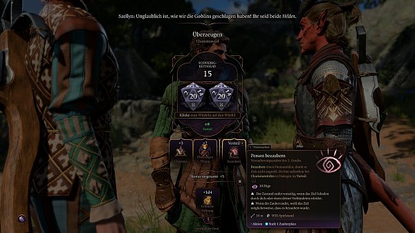 Während des Spiels entscheiden Würfelwürfe über das Gelingen oder Scheitern einer Aktion. Wir können das Ergebnis durch unsere Fertigkeiten beeinflussen. - © Larian Studios