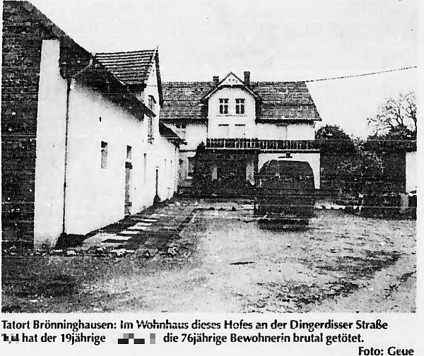 Tatort Brönninghausen: In diesem Wohnhaus wurde die Witwe 1997 getötet. - © NW-Archiv