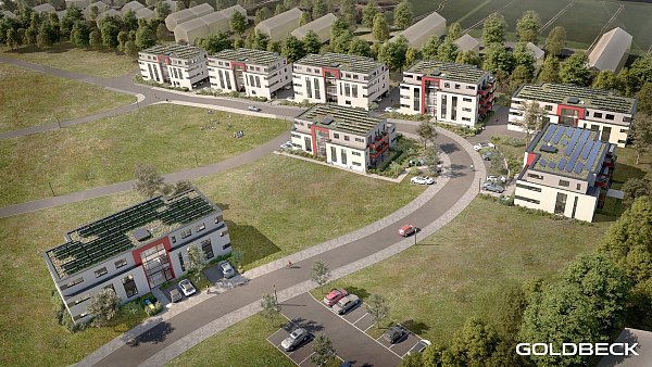 Alle 96 Wohnungen, einschließlich der Staffelgeschosswohnungen, sind barrierefrei und förderfähig. - © loomn architektur visualisierungJost Hauer Dipl.-Ing. Arch. TU