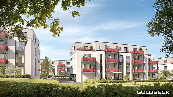 Alle 96 Wohnungen, einschließlich der Staffelgeschosswohnungen, sind barrierefrei und förderfähig. - © loomn architektur visualisierungJost Hauer Dipl.-Ing. Arch. TU