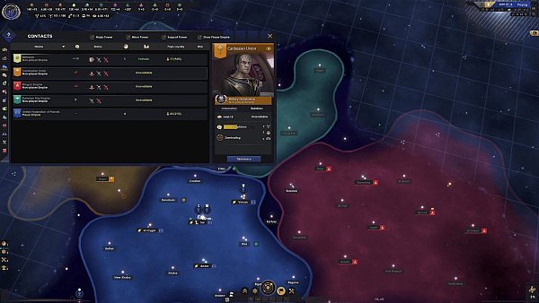 Die Galaxie-Karte erlaubt uns einen guten Überblick über unser Reich. - © Paradox Interactive