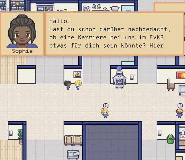 Die Pflegerin Sophia begleitet die Spieler durch das virtuelle Krankenhaus. - © Screenshot NW
