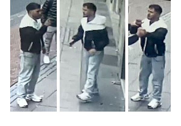 Die Polizei sucht mit Fahndungsfotos einen jungen Mann, der im Mai 2024 an der Friedrich-Ebert-Straße einen 43-Jährigen niedergeschlagen und getreten haben soll. - © Polizei
