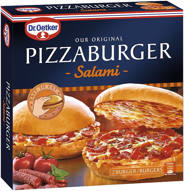 So sah er aus, der Pizzaburger von Dr. Oetker. - © Dr. Oetker