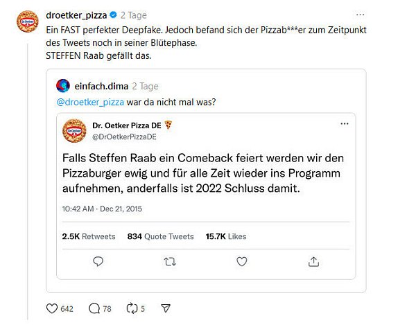 Fans fordern im Netz den Pizzaburger zurück. - © Screenshot von Instagram Threads