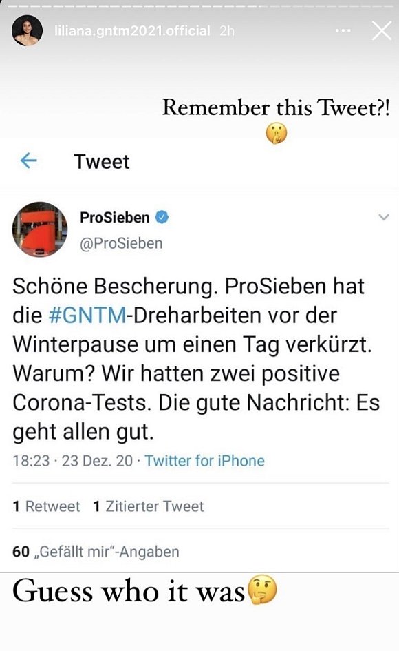 Diesen Beitrag postete Liliana vor einigen Tagen in ihrer Story bei Instagram. - © Screenshot/Instagram