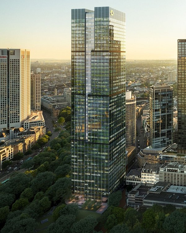 Die Commerzbank mietet 52 Etagen im neuen Central Business Tower ab 2028. (Handout) - © rendertaxi GmbH/Helaba/Commerzbank /dpa