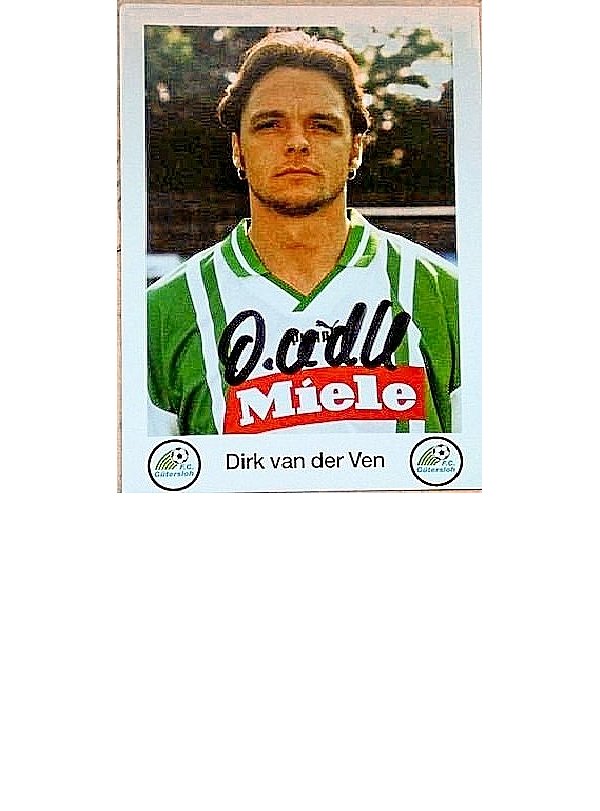 Eine Autogrammkarte aus der Zeit beim FC Gütersloh (1995-1997).