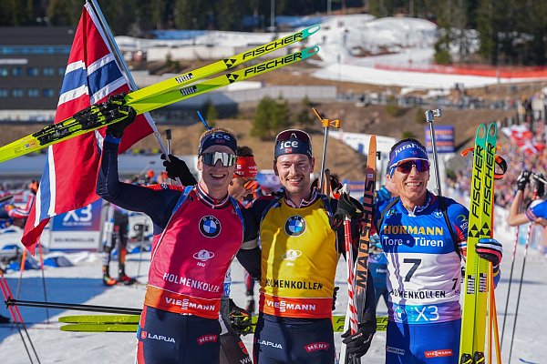 Sturla Holm Laegreid gewinnt und sichert sich den Gesamtweltcup. - © Terje Pedersen/NTB/AP/dpa