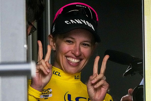 Die polnische Tour-de-France-Titelverteidigerin Katarzyna Niewiadoma. - © Peter Dejong/AP/dpa