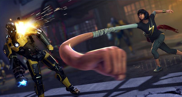 Auch Kamala ist vom katastrophalen Ausgang des A-Day betroffen und erhält Polymorph-Fähigkeiten, mithilfe derer sie ordentlich austeilen lernt. - © Square Enix